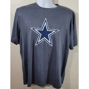 Dallas Cowboys Authentic Blue Heathered Star Logo Print Shirt Large Lightweight